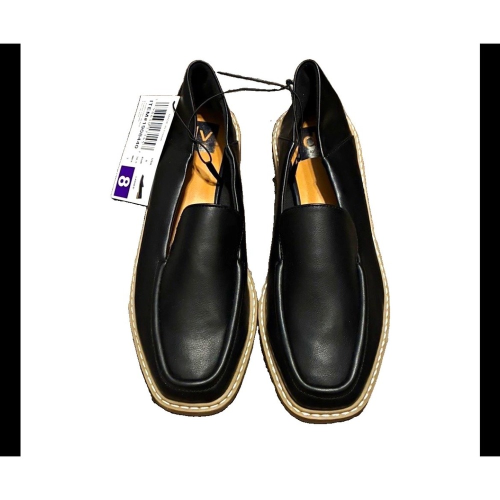 DV Dolce Vita Flirty Black Square Toe Loafers Women Size 8 Slip On DW624921